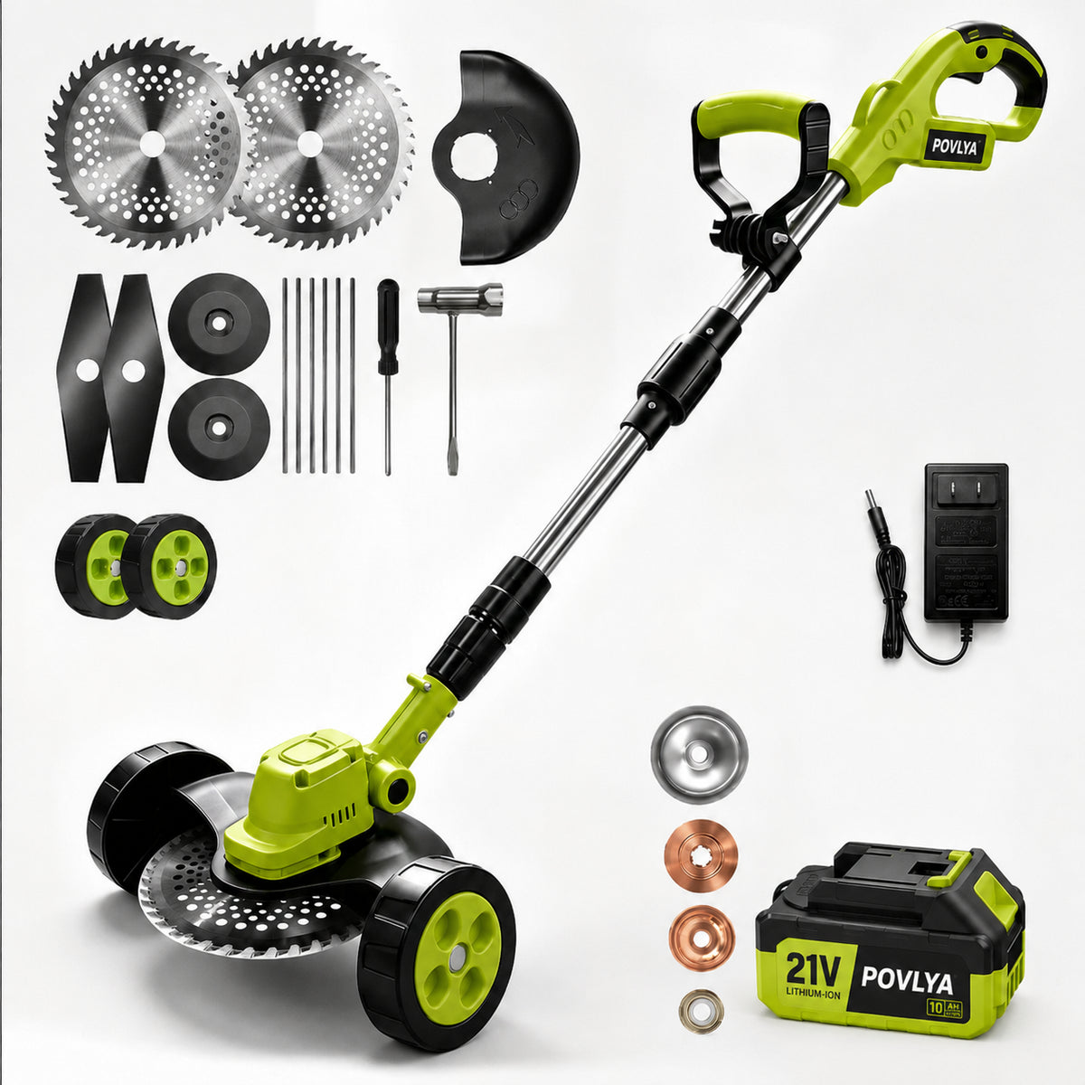 21V Cordless 3-in-1 Grass Trimmer, Edger & Mini Mower