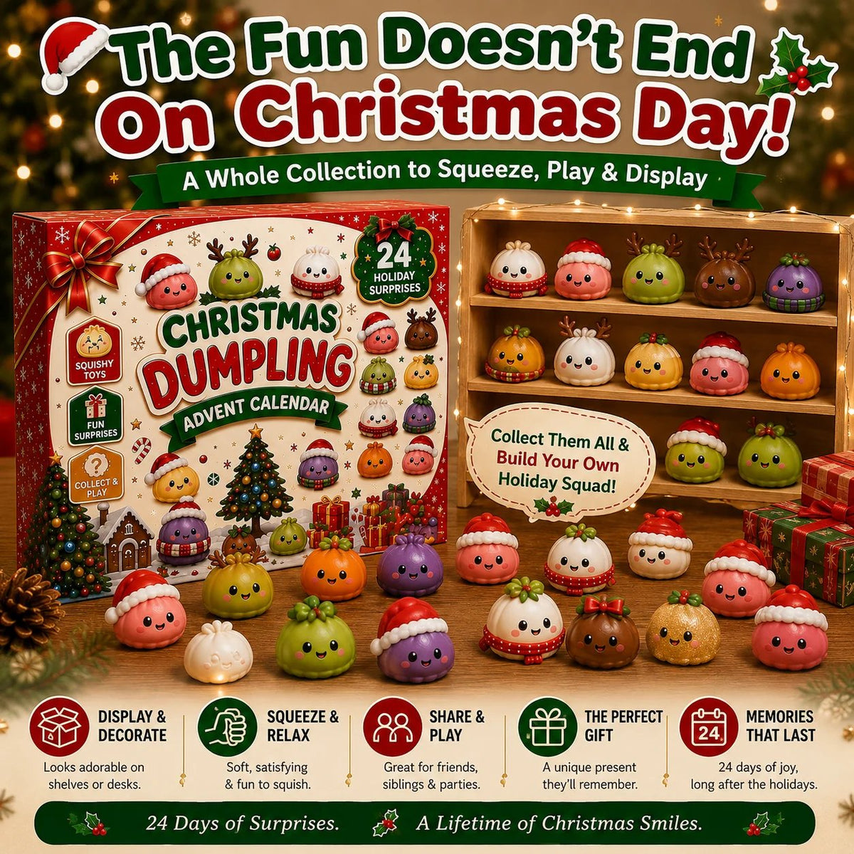 24-Day Mini Squishy Advent Calendar – 24 Christmas Surprises per Box