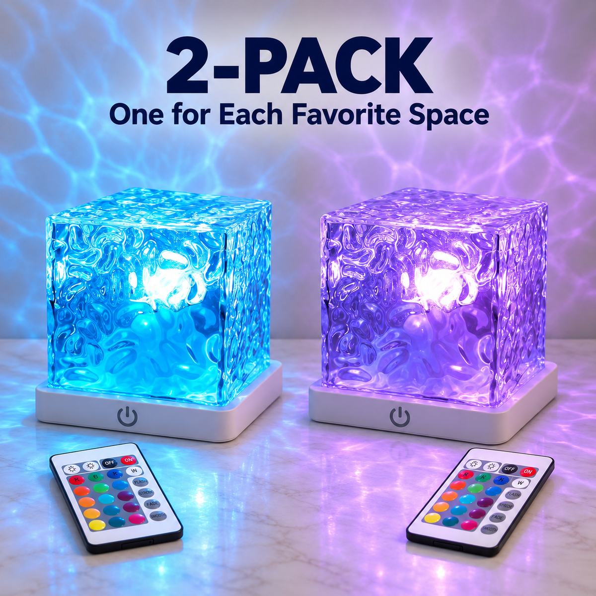 Rechargeable Ocean Wave Projector Light — 16 Colors, Remote & Touch Control
