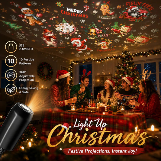USB Scene Projector — Holiday, Galaxy & Nature Themes