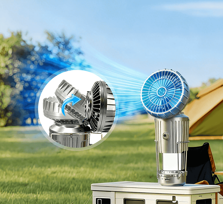 5-in-1 Solar Fan Lantern — Portable LED Camping Light