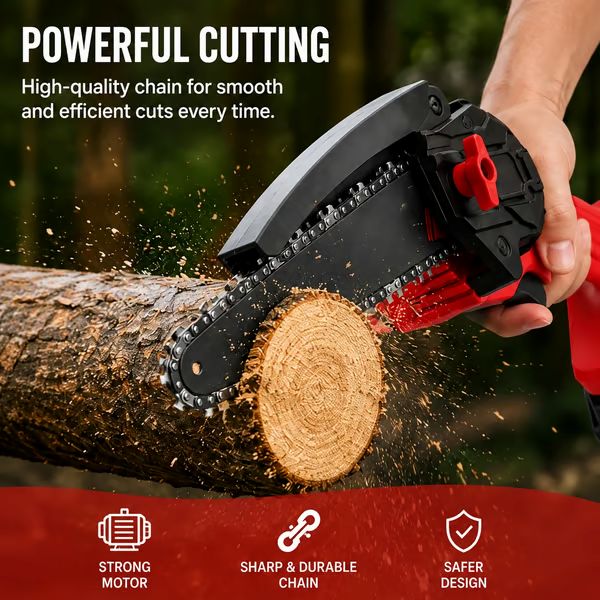 Cordless Mini Chainsaw Kit — Choose 1, 2 or 3 Batteries
