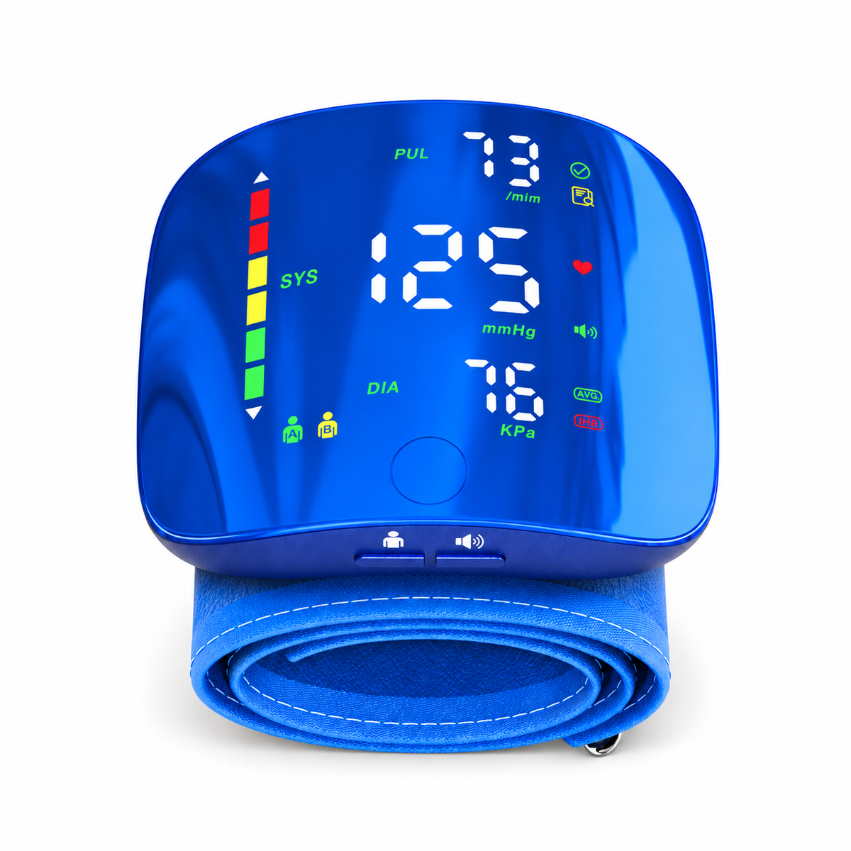 Rechargeable Wrist Blood Pressure Monitor — LED Touch Display & 2-User Memory