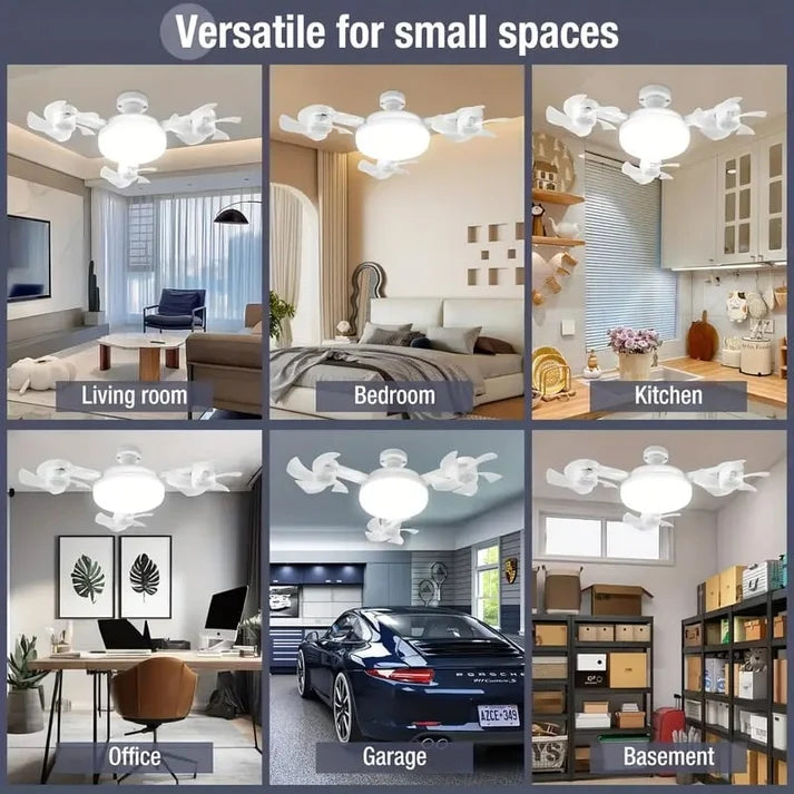 Foldable Plug-In Smart Ceiling Fan Light with Remote