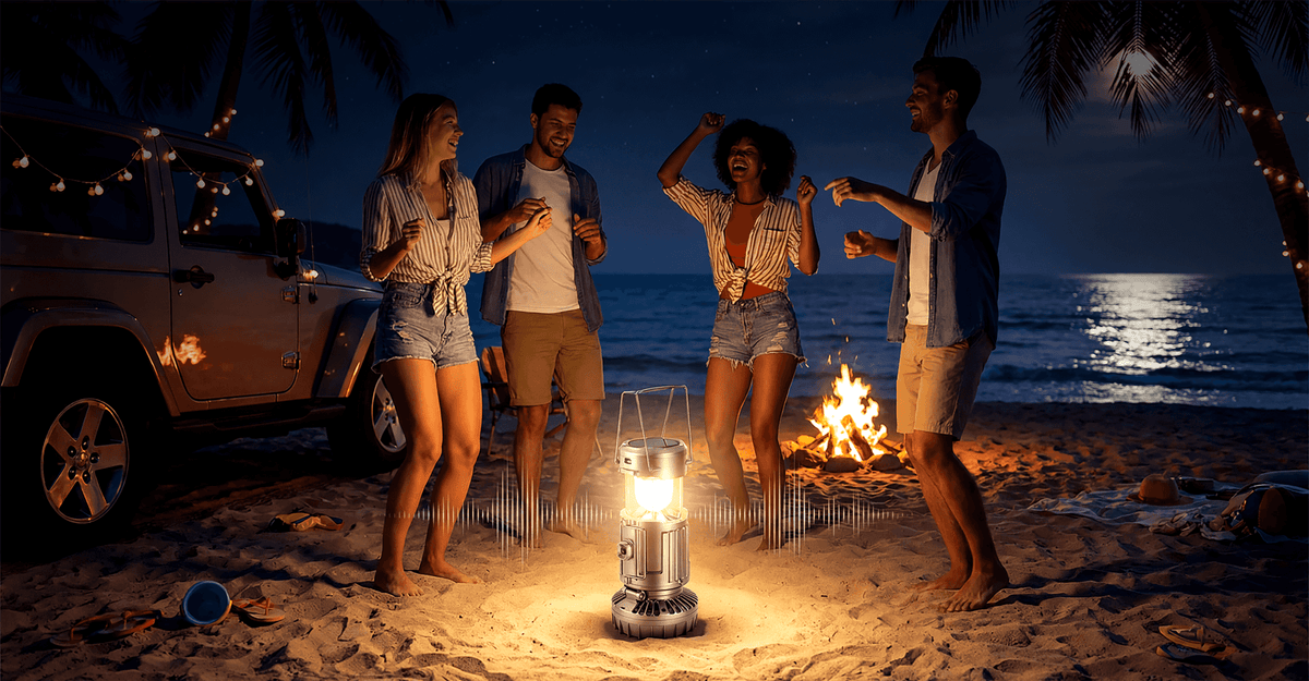 5-in-1 Solar Fan Lantern — Portable LED Camping Light