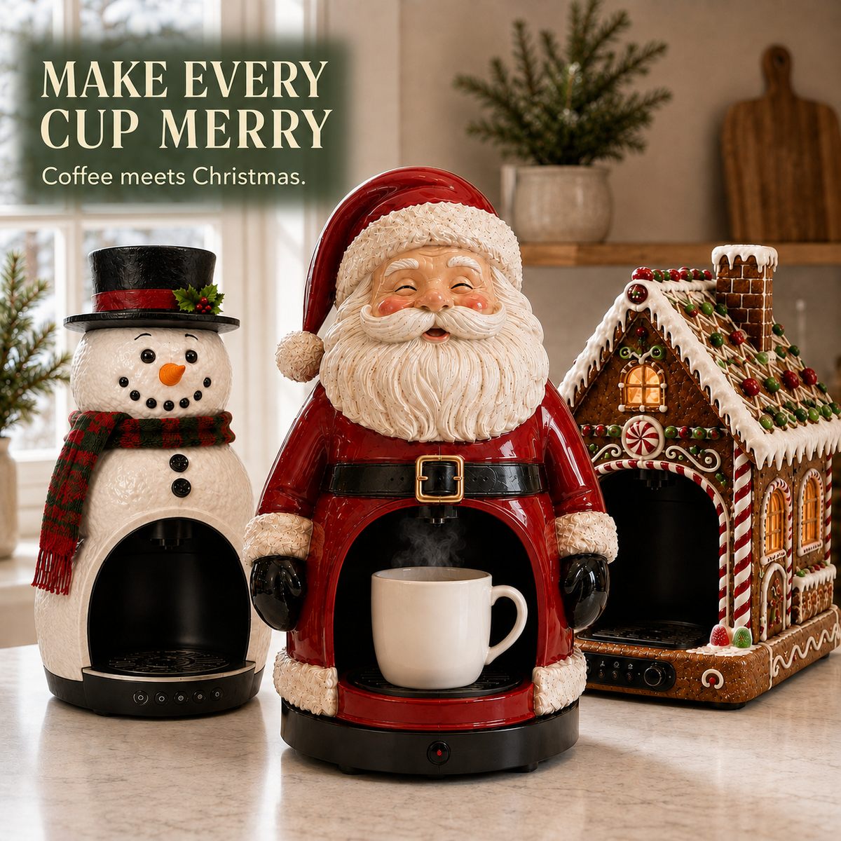 Merry Brews Christmas Coffee Maker Collection — 5 Festive Designs