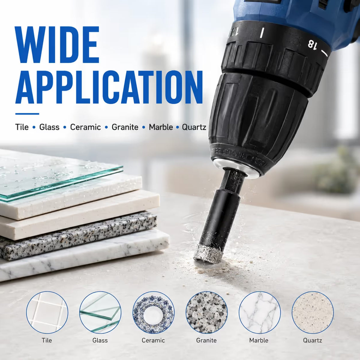 6-Piece Diamond Drill Bit Set — 6 to 16 mm