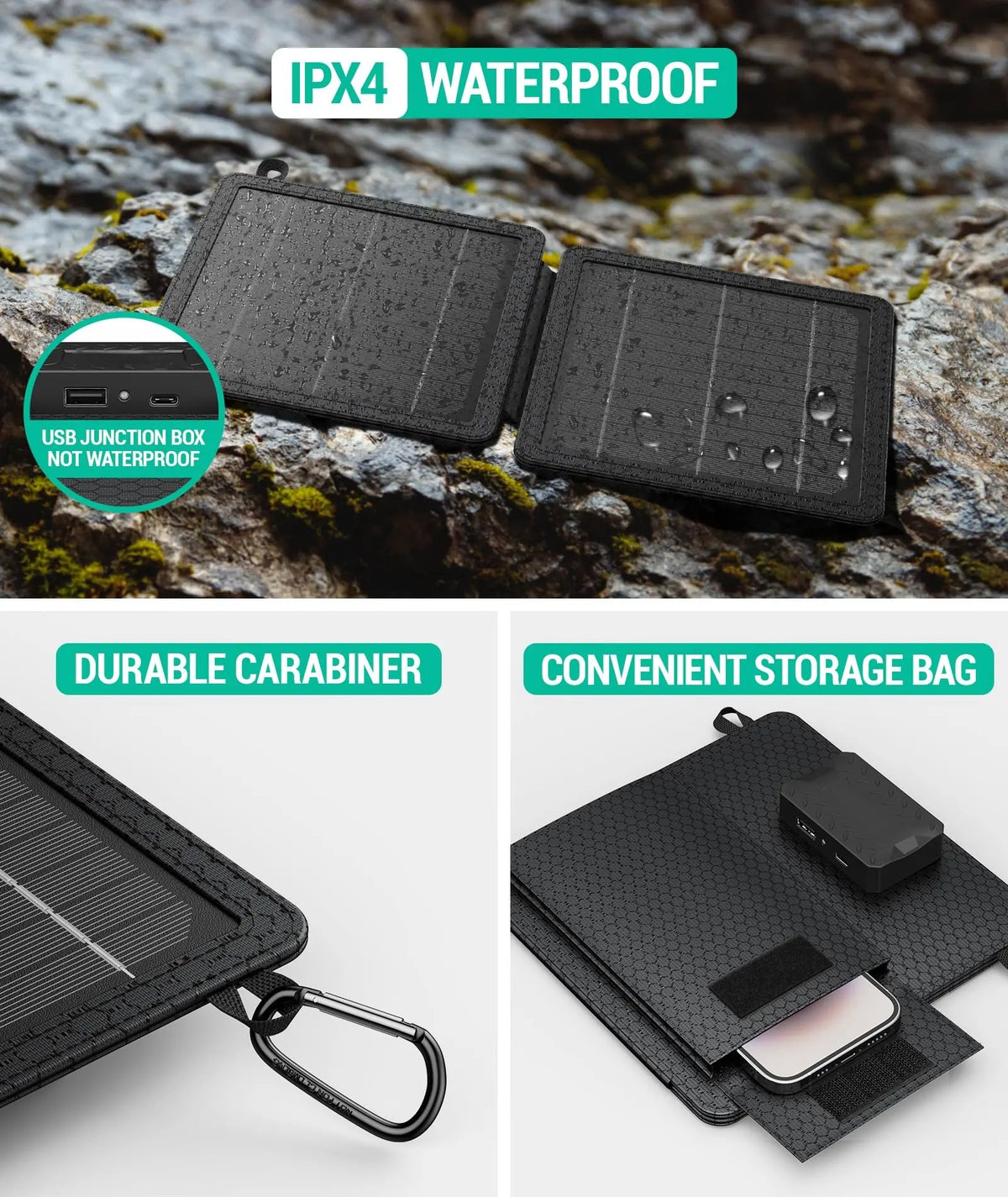 10W Foldable Solar Panel — Portable USB-A & USB-C Charger for Camping