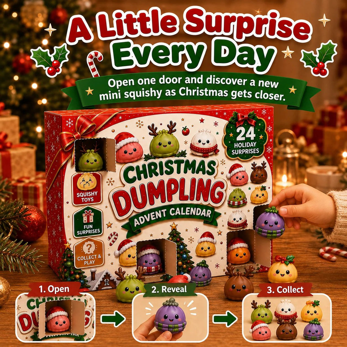 24-Day Mini Squishy Advent Calendar – 24 Christmas Surprises per Box