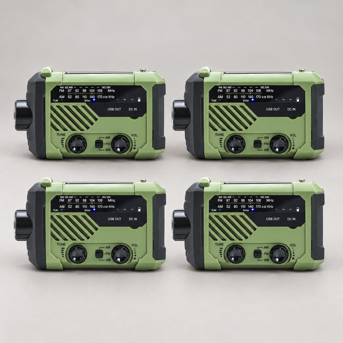 All-in-One Emergency Survival Radio — Solar & Hand-Crank Charging