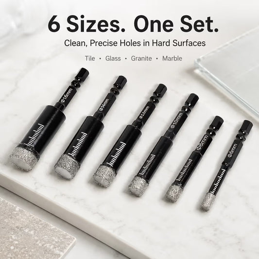 6-Piece Diamond Drill Bit Set — 6 to 16 mm