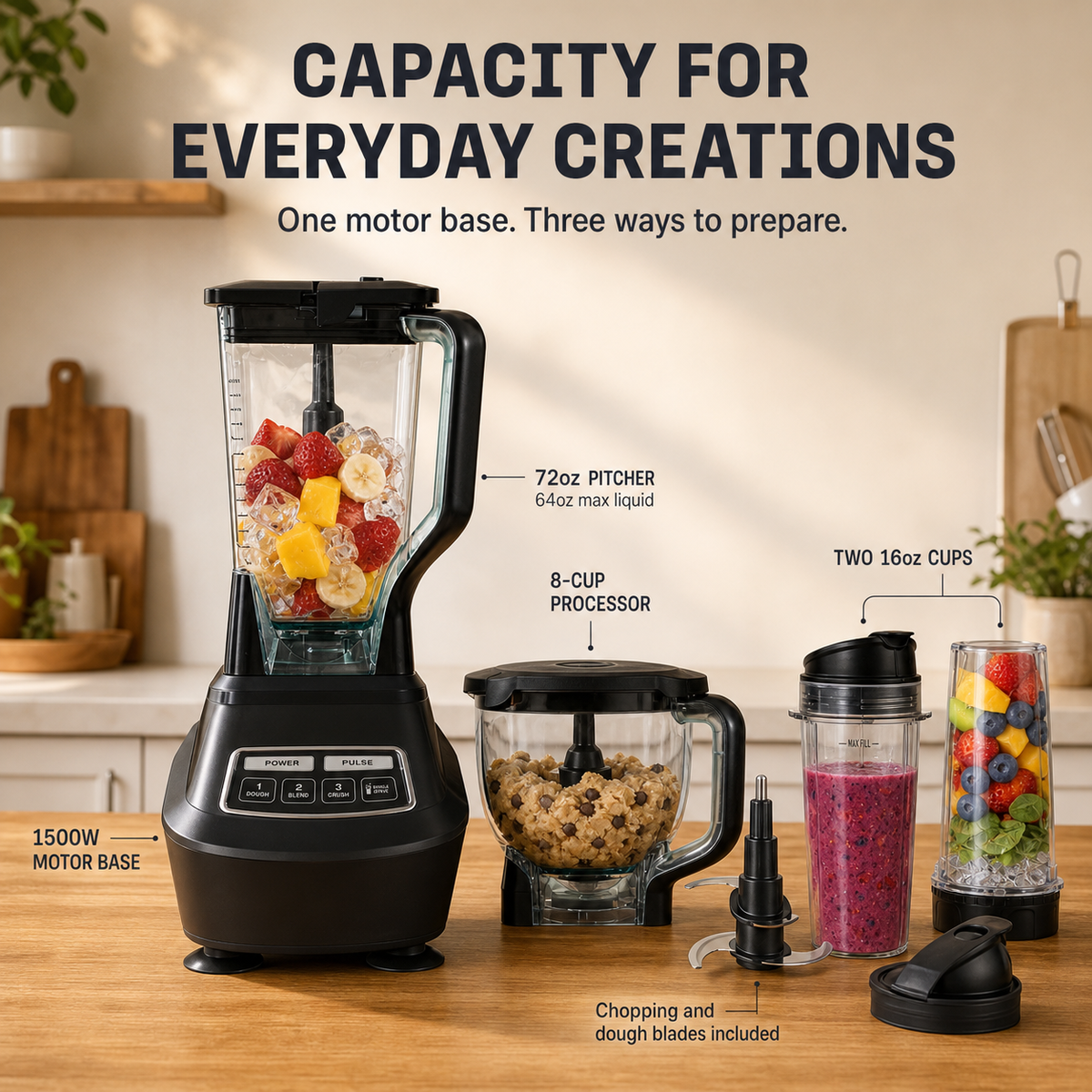 1500W Blender & Food Processor Kitchen System