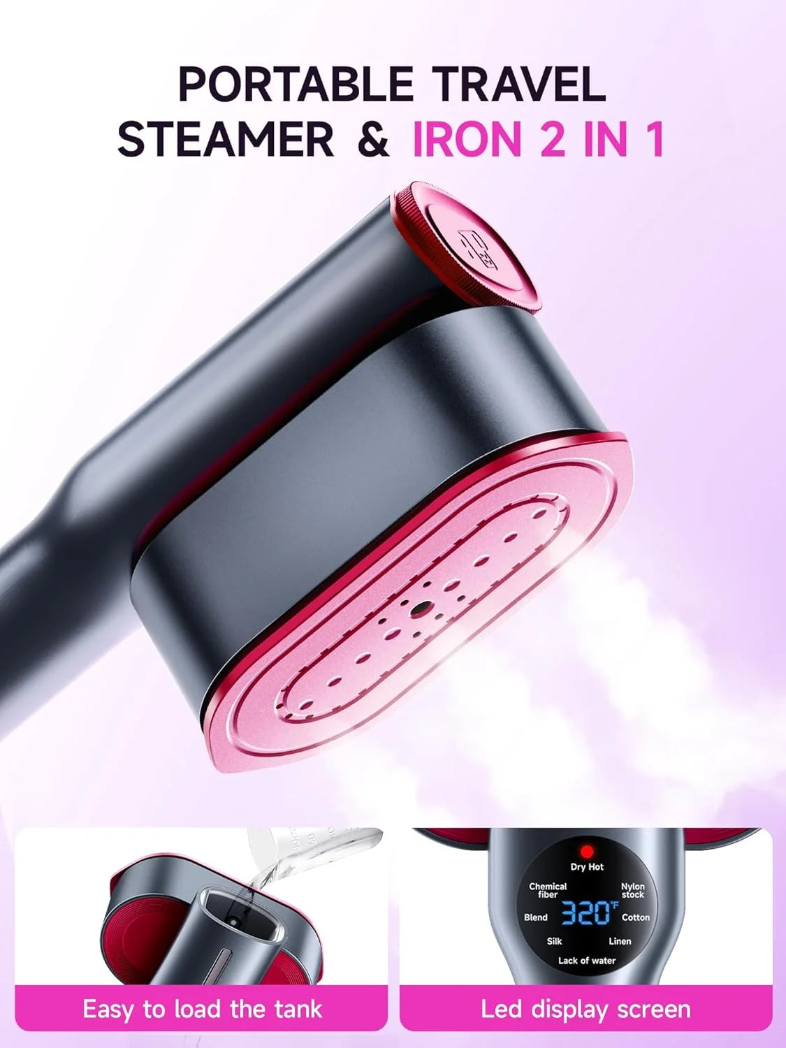 2-in-1 Handheld Garment Steamer & Iron