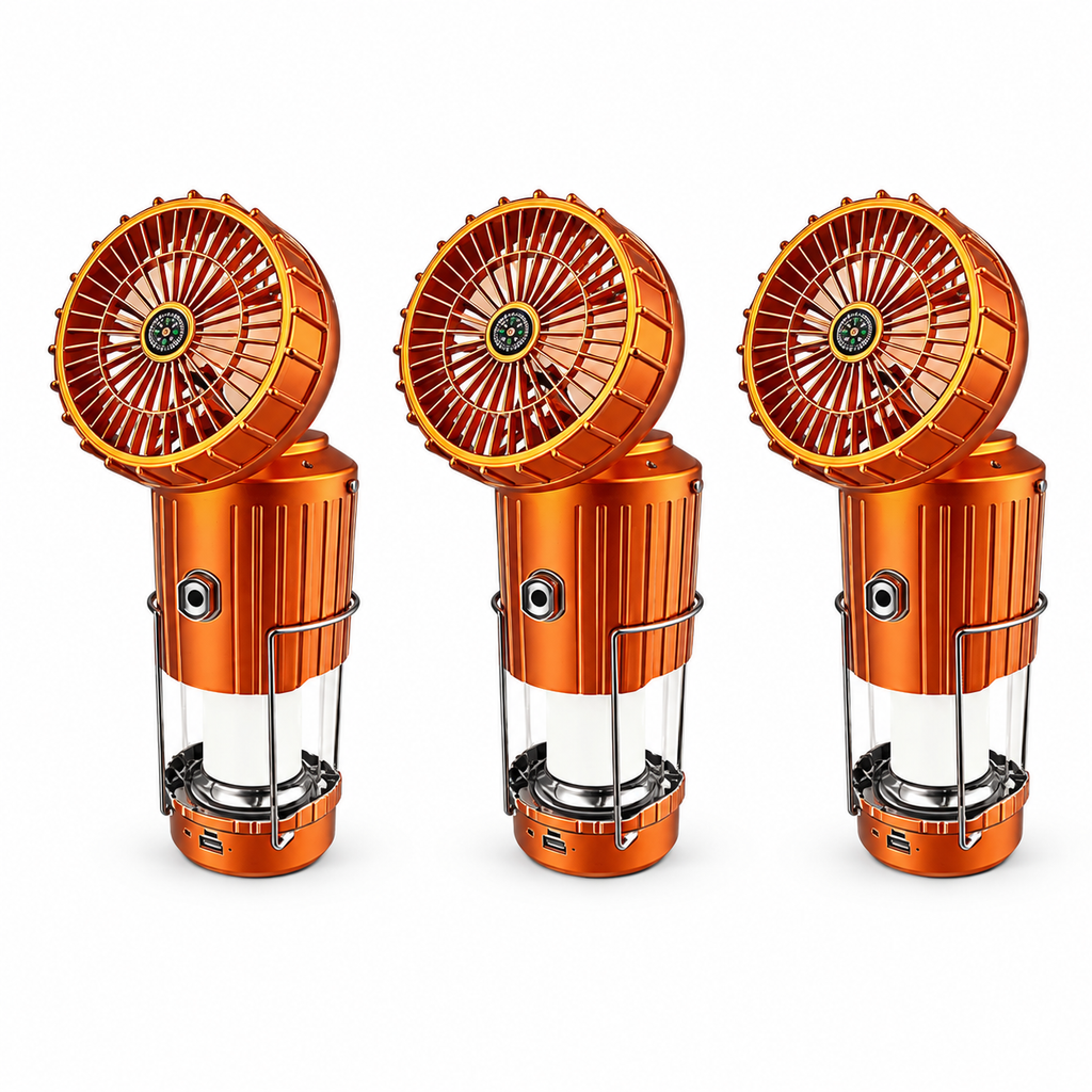 5-in-1 Solar Fan Lantern — Portable LED Camping Light