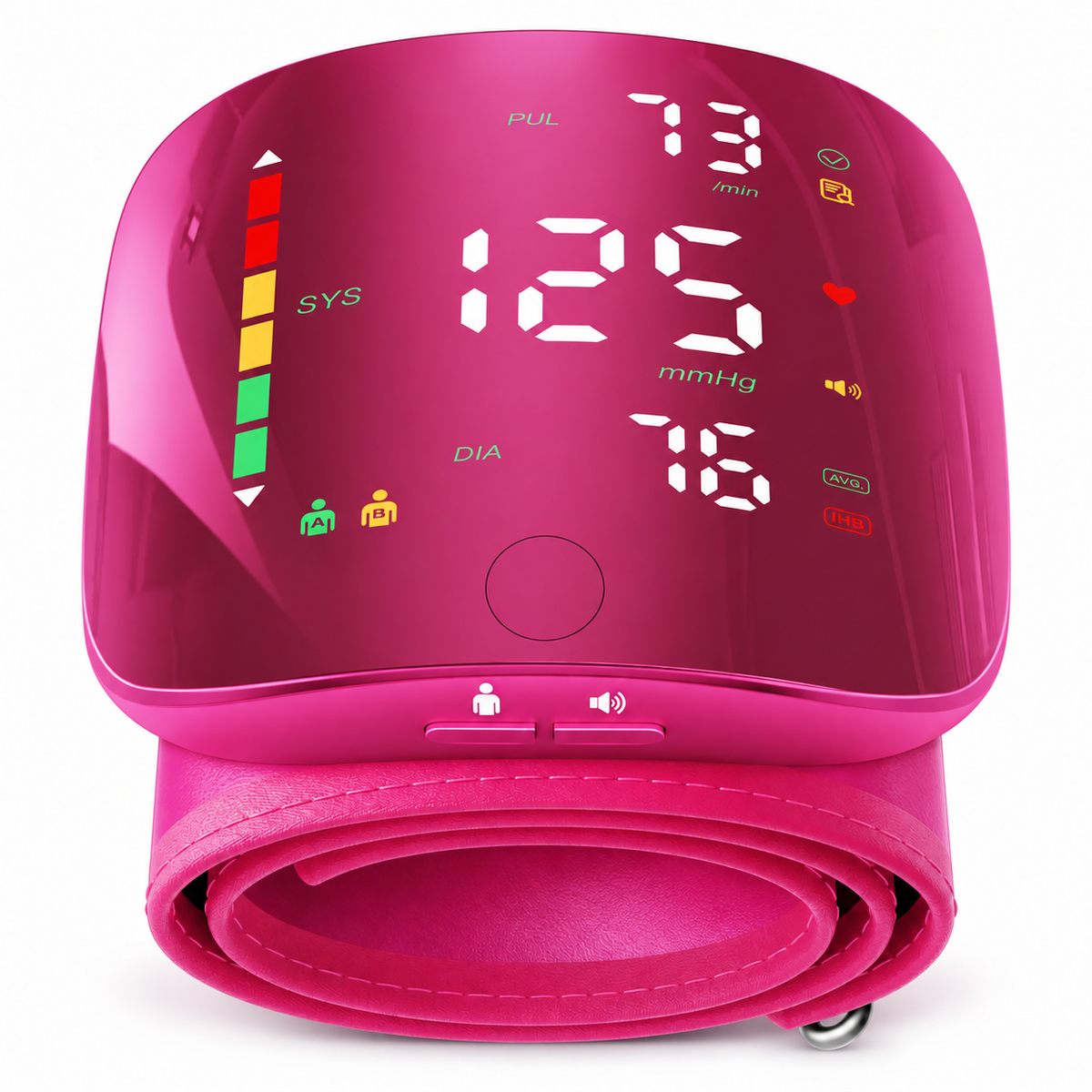 Rechargeable Wrist Blood Pressure Monitor — LED Touch Display & 2-User Memory