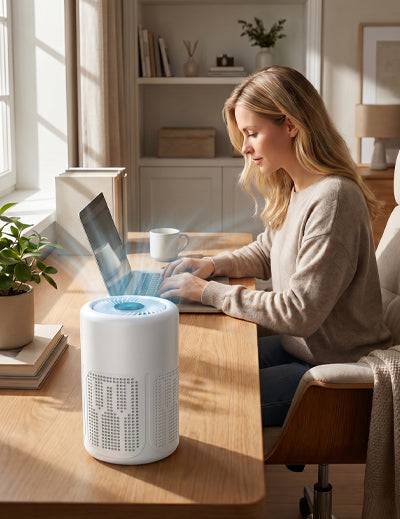 Compact USB Air Purifier with Filter & Aroma Tablets