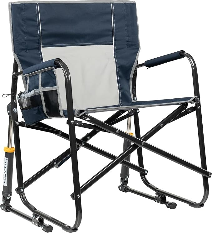 Camping Chair | Portable Folding Rocking Chair with Sturdy Durable Armrests, Drink Holder and Comfortable Backrest