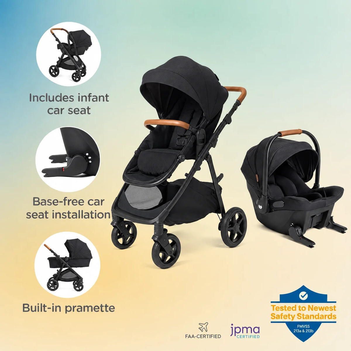 4-in-1 Convertible Baby Travel System Stroller