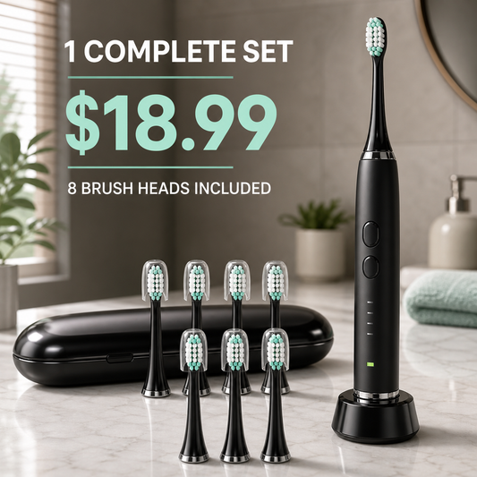 Electric Toothbrush Set with 8 Heads & Travel Case