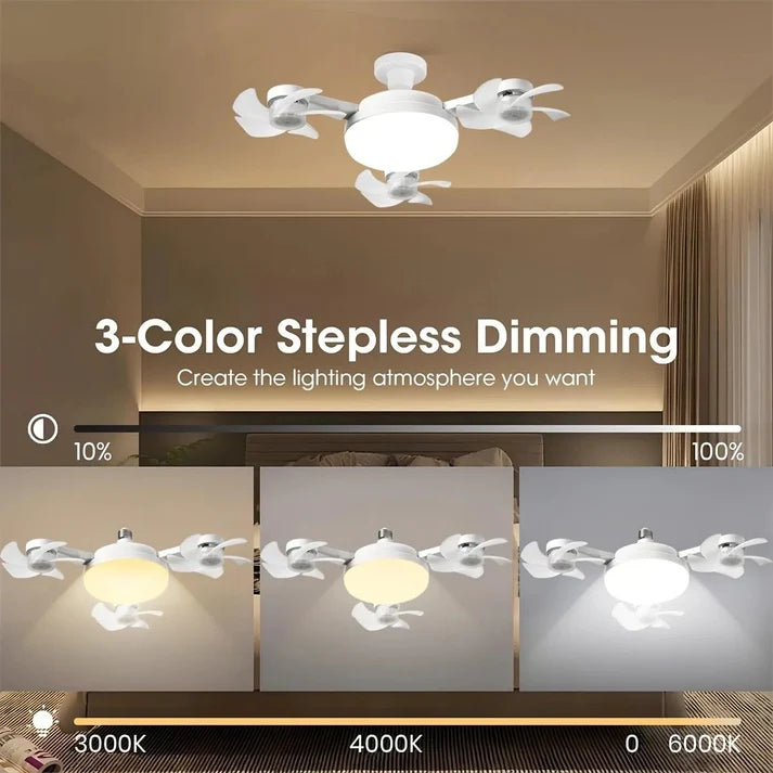 Foldable Plug-In Smart Ceiling Fan Light with Remote
