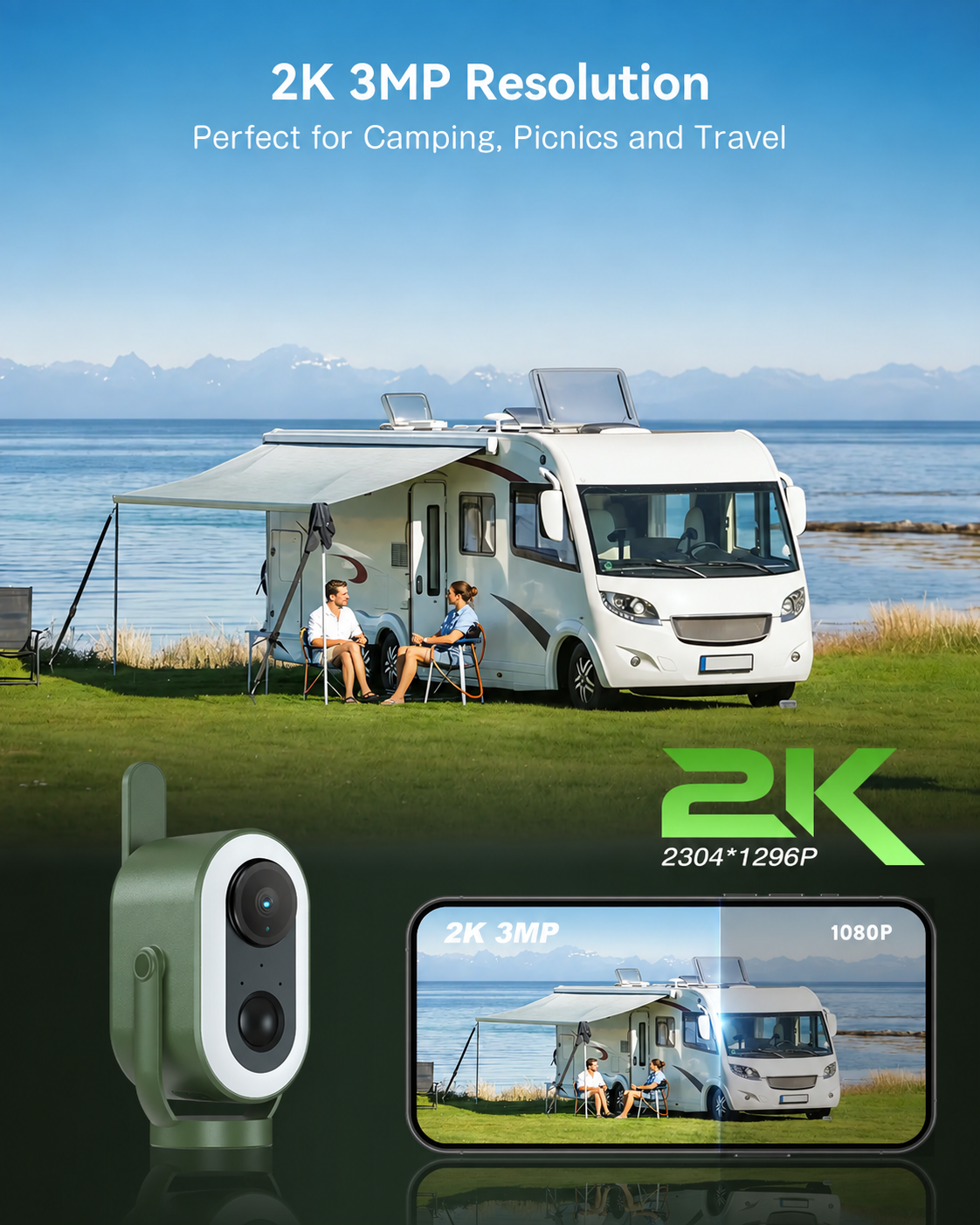 4G LTE Camping Camera — 2K HD, 6000mAh & Magnetic Mount