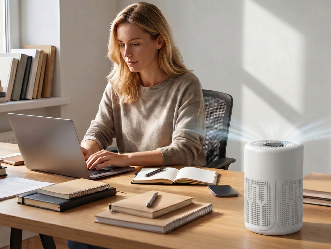 Compact USB Air Purifier with Filter & Aroma Tablets