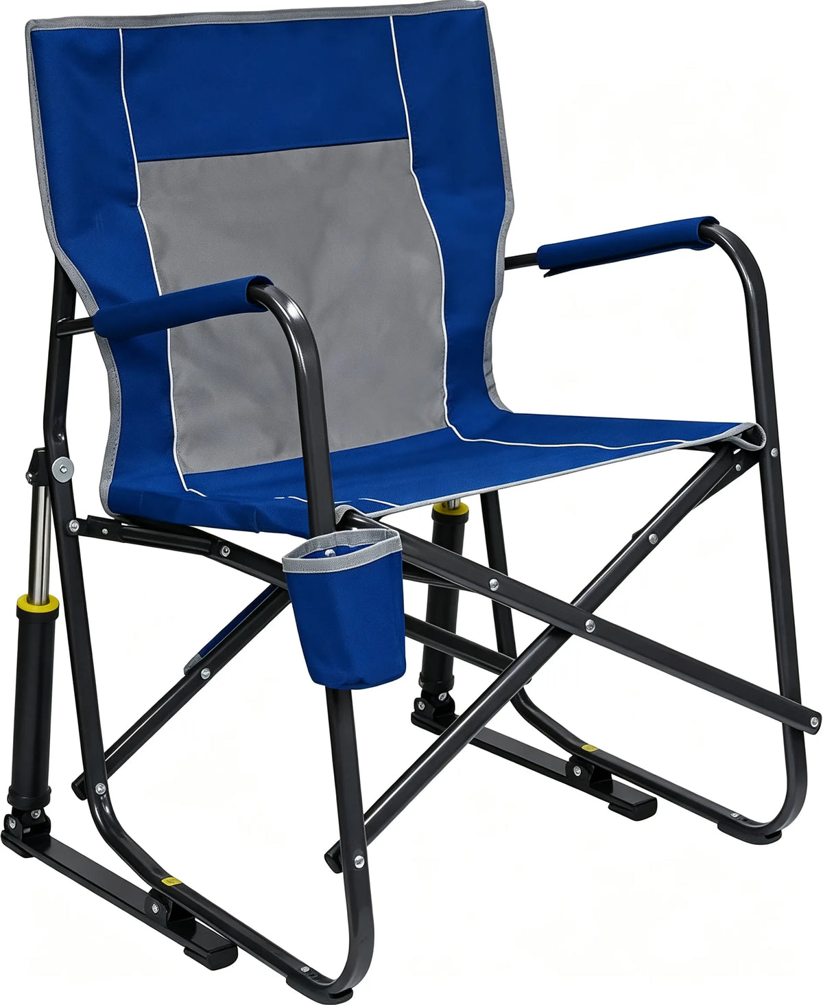 Camping Chair | Portable Folding Rocking Chair with Sturdy Durable Armrests, Drink Holder and Comfortable Backrest