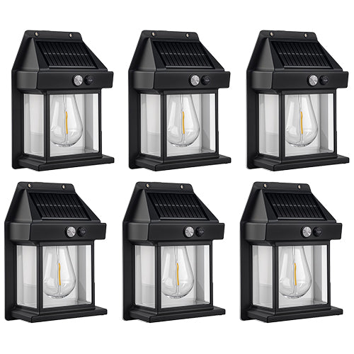 Solar Wall Lights with Motion Sensor — Warm White Outdoor Lanterns