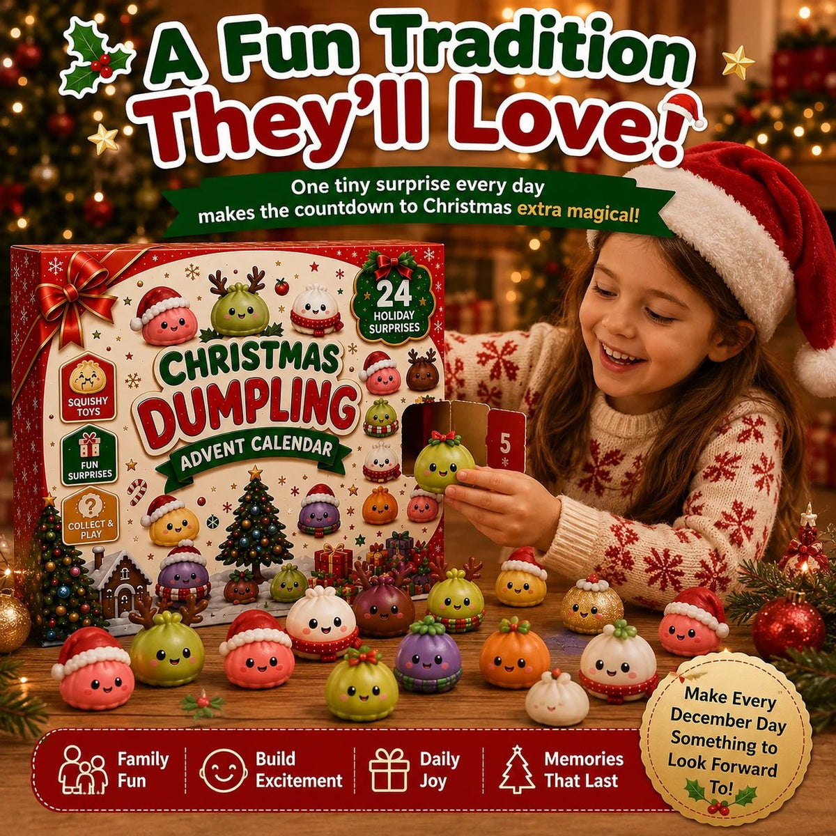 24-Day Mini Squishy Advent Calendar – 24 Christmas Surprises per Box