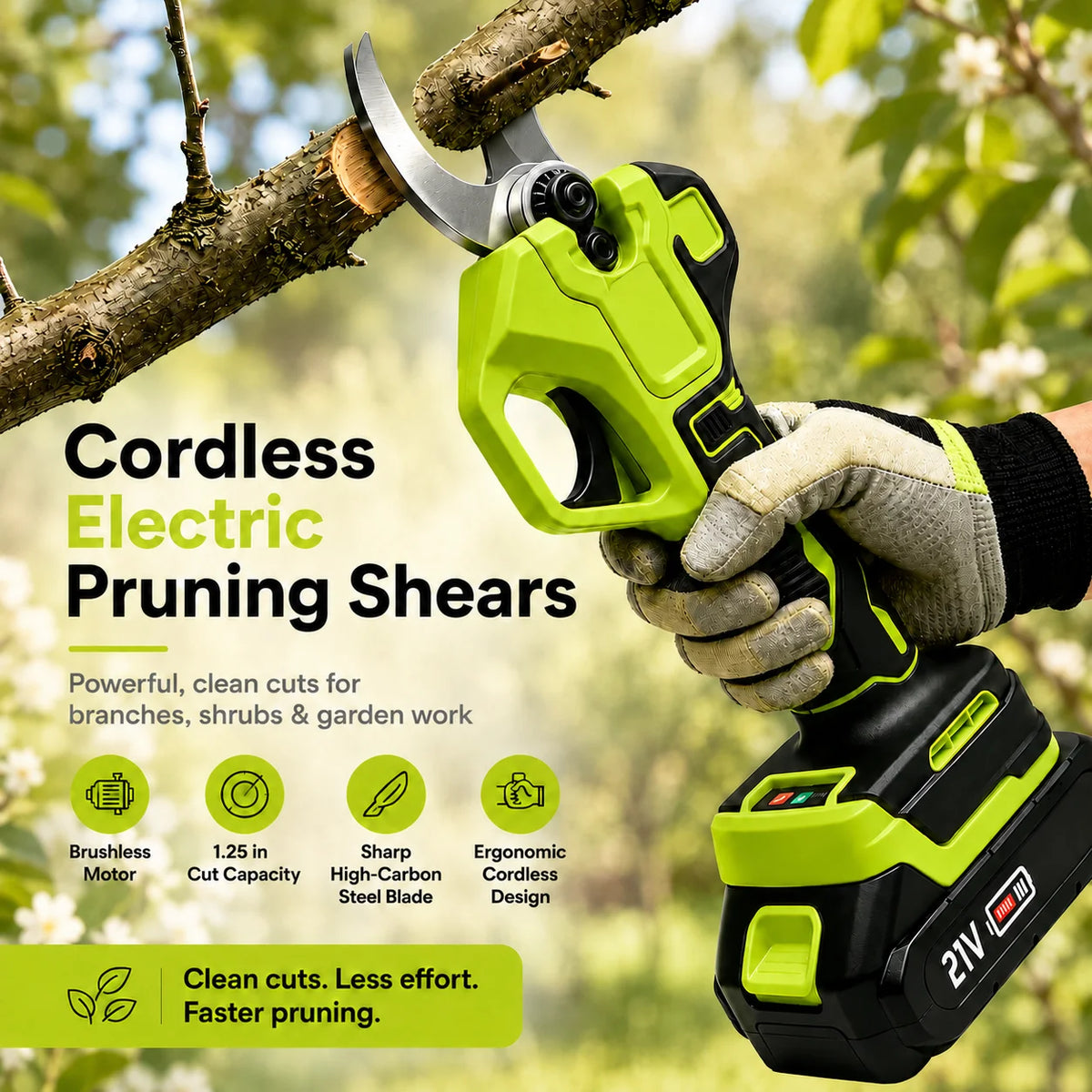 Cordless Electric Pruning Shears – 1.25