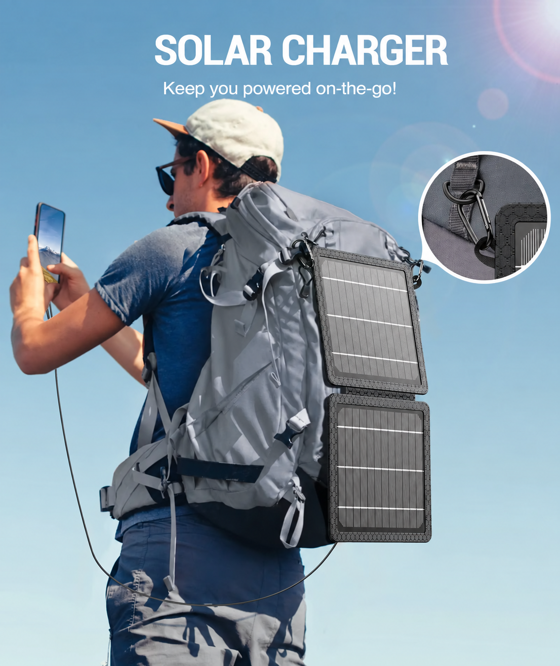 10W Foldable Solar Panel — Portable USB-A & USB-C Charger for Camping