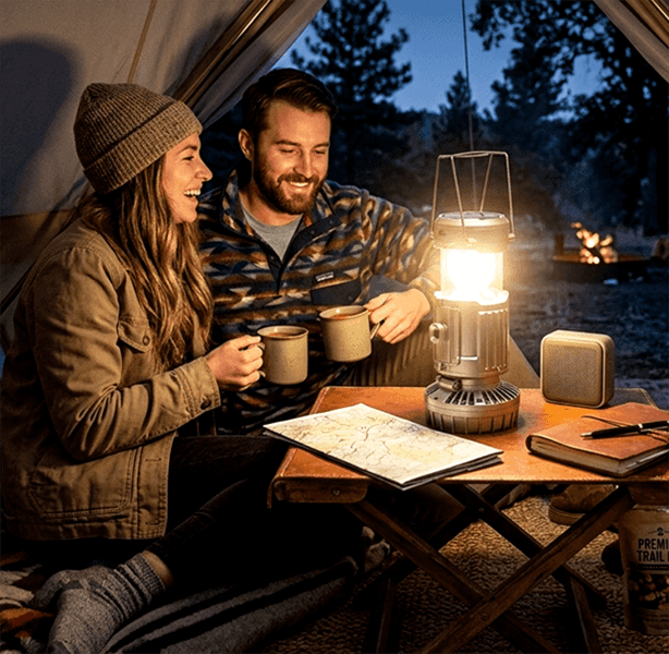 5-in-1 Solar Fan Lantern — Portable LED Camping Light
