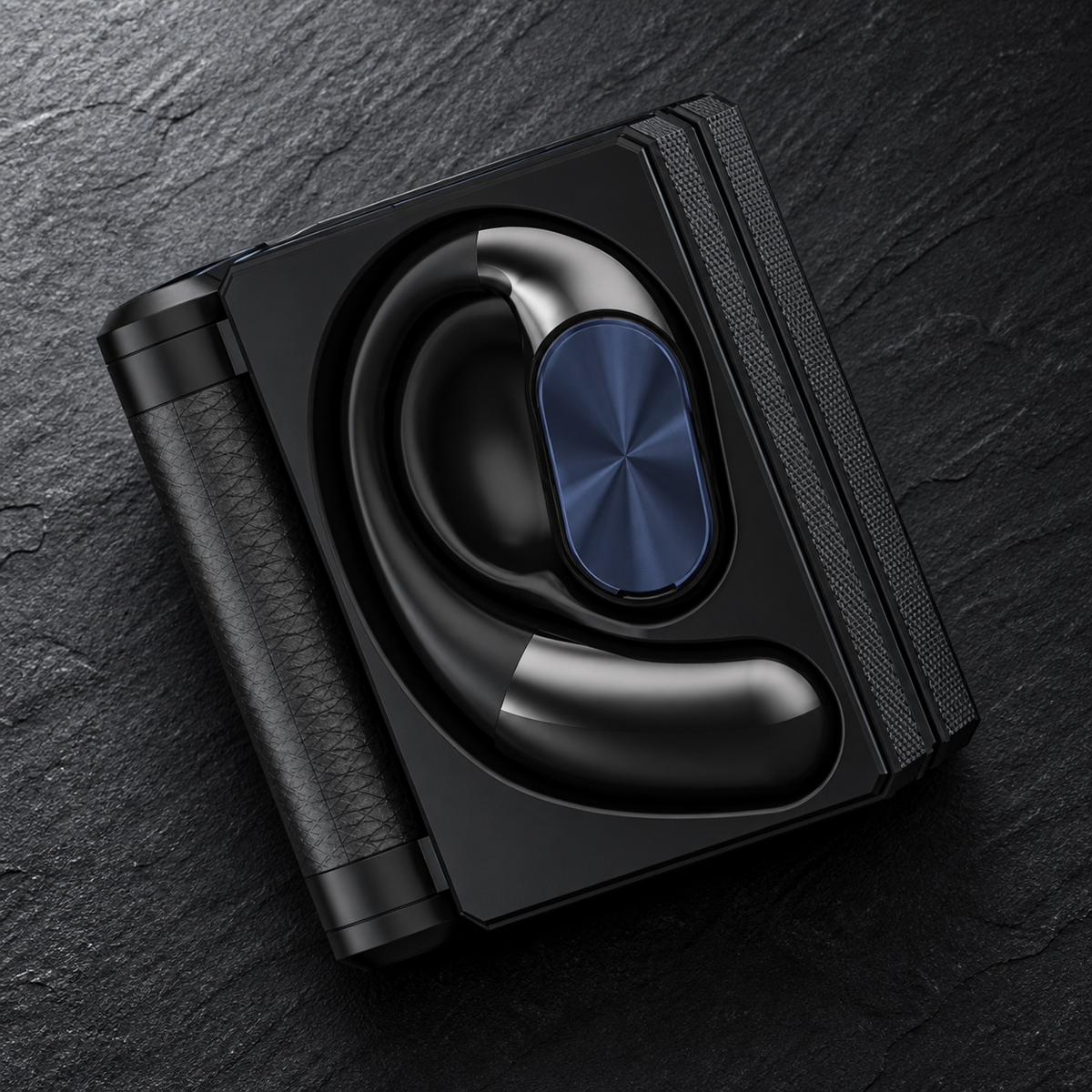 Open-Ear Wireless Earbuds with Dual-Fold Charging Case