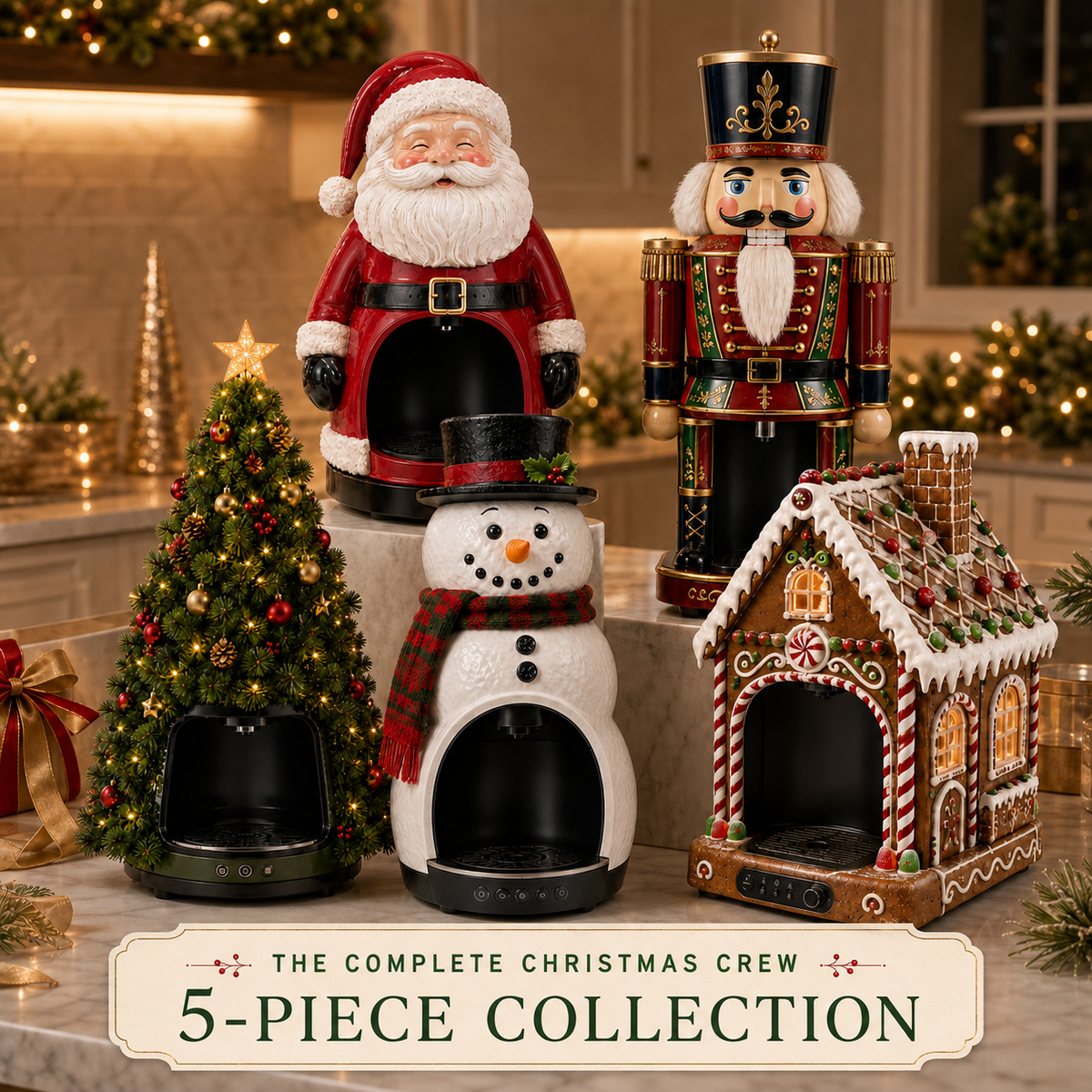 Merry Brews Christmas Coffee Maker Collection — 5 Festive Designs