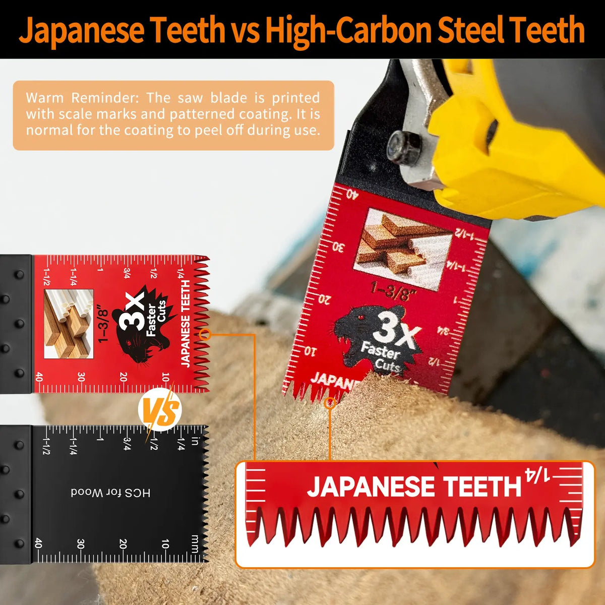 Japanese-Tooth Oscillating Saw Blade Set