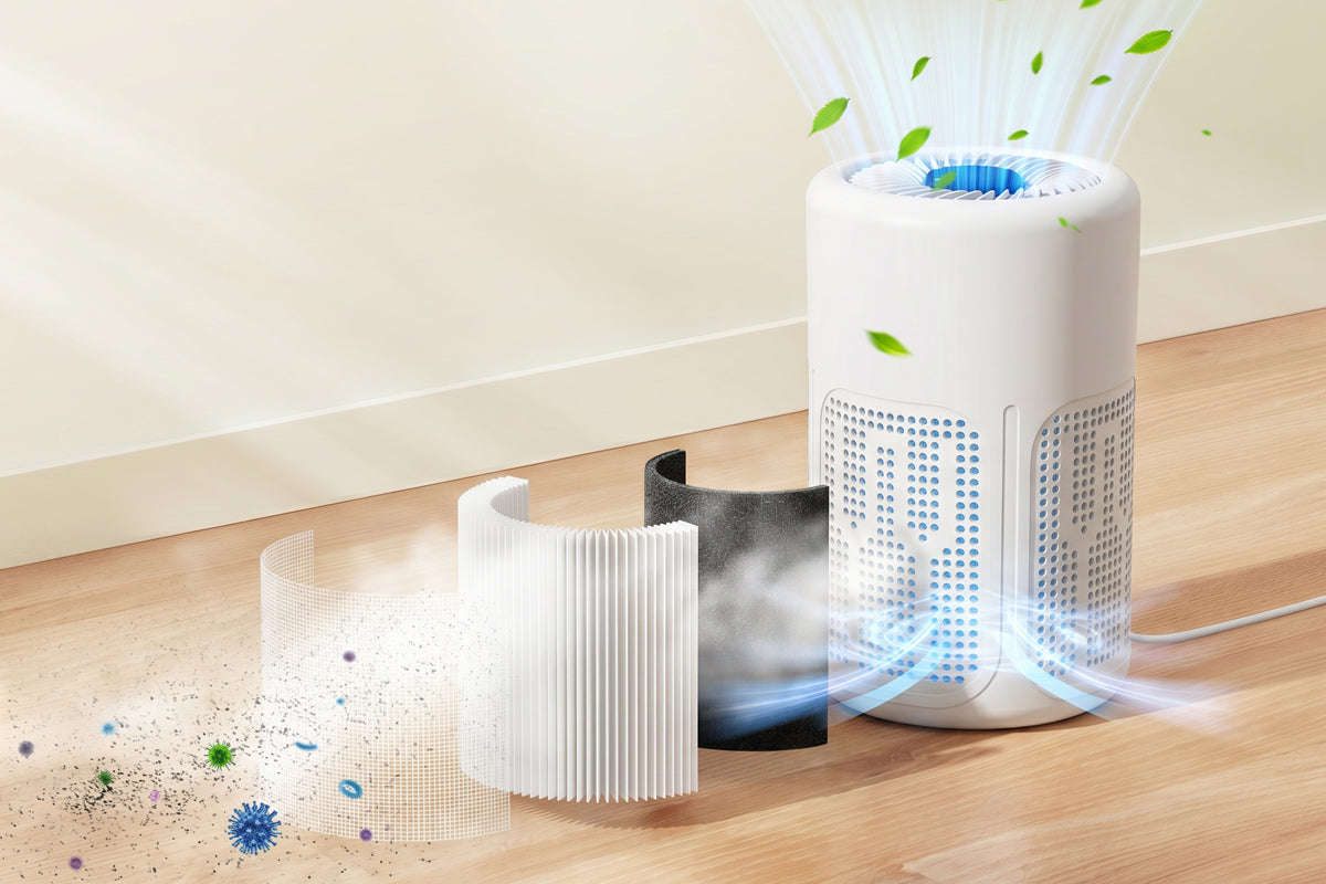 Compact USB Air Purifier with Filter & Aroma Tablets