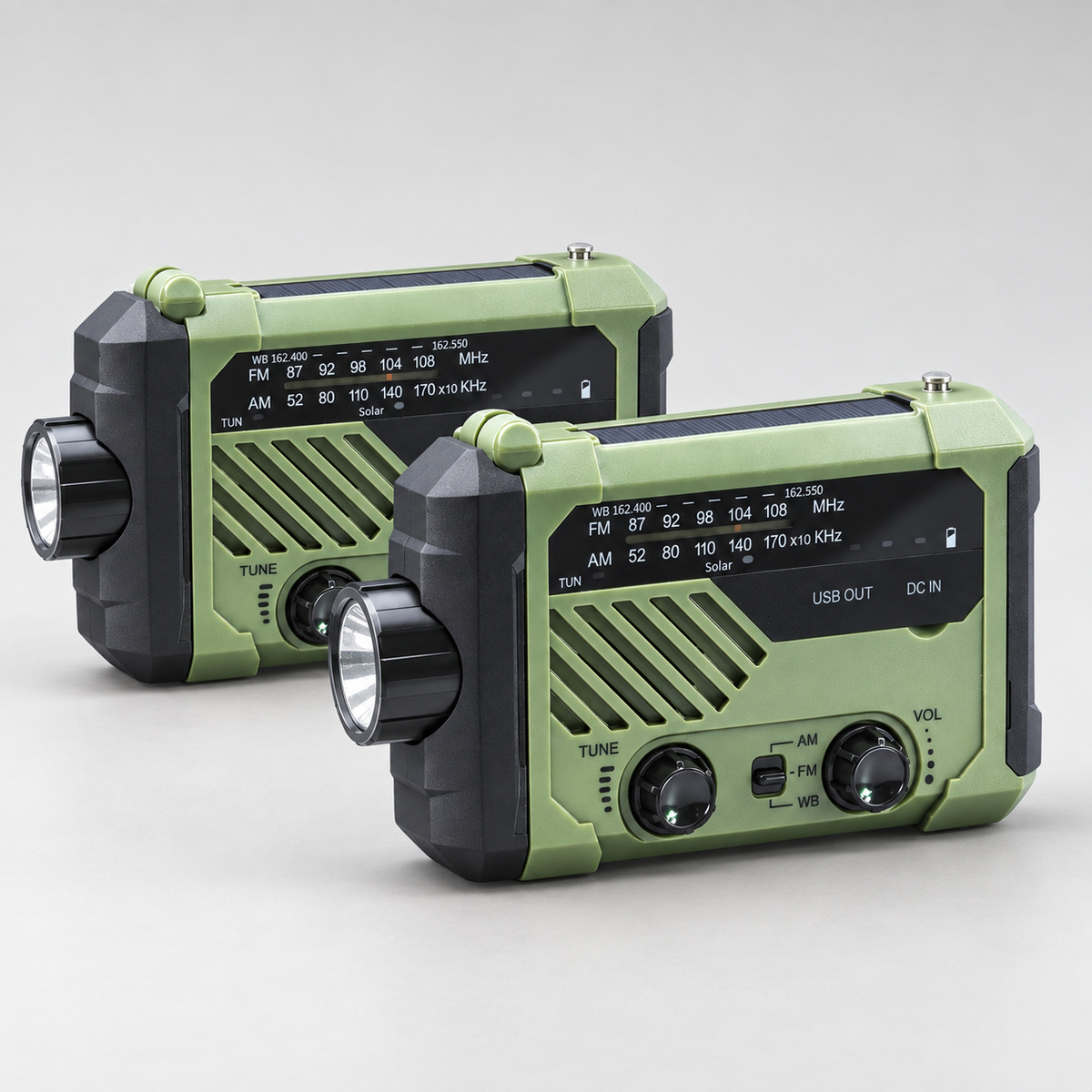 All-in-One Emergency Survival Radio — Solar & Hand-Crank Charging