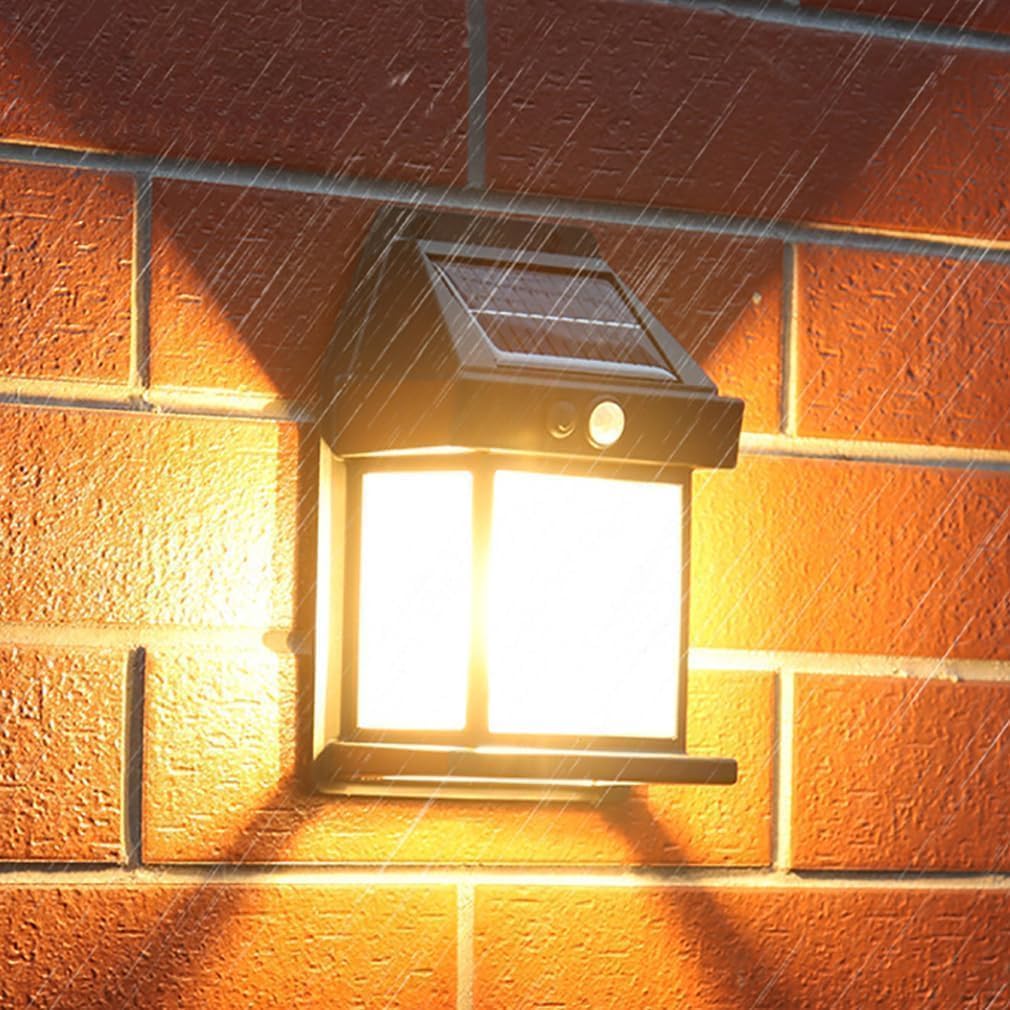 Solar Wall Lights with Motion Sensor — Warm White Outdoor Lanterns