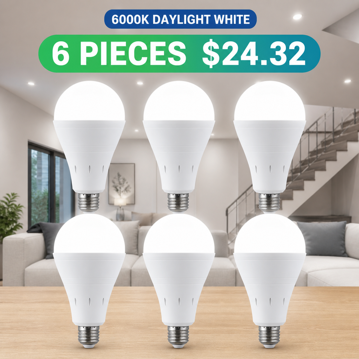 Rechargeable Emergency LED Bulbs with Hanging Caps