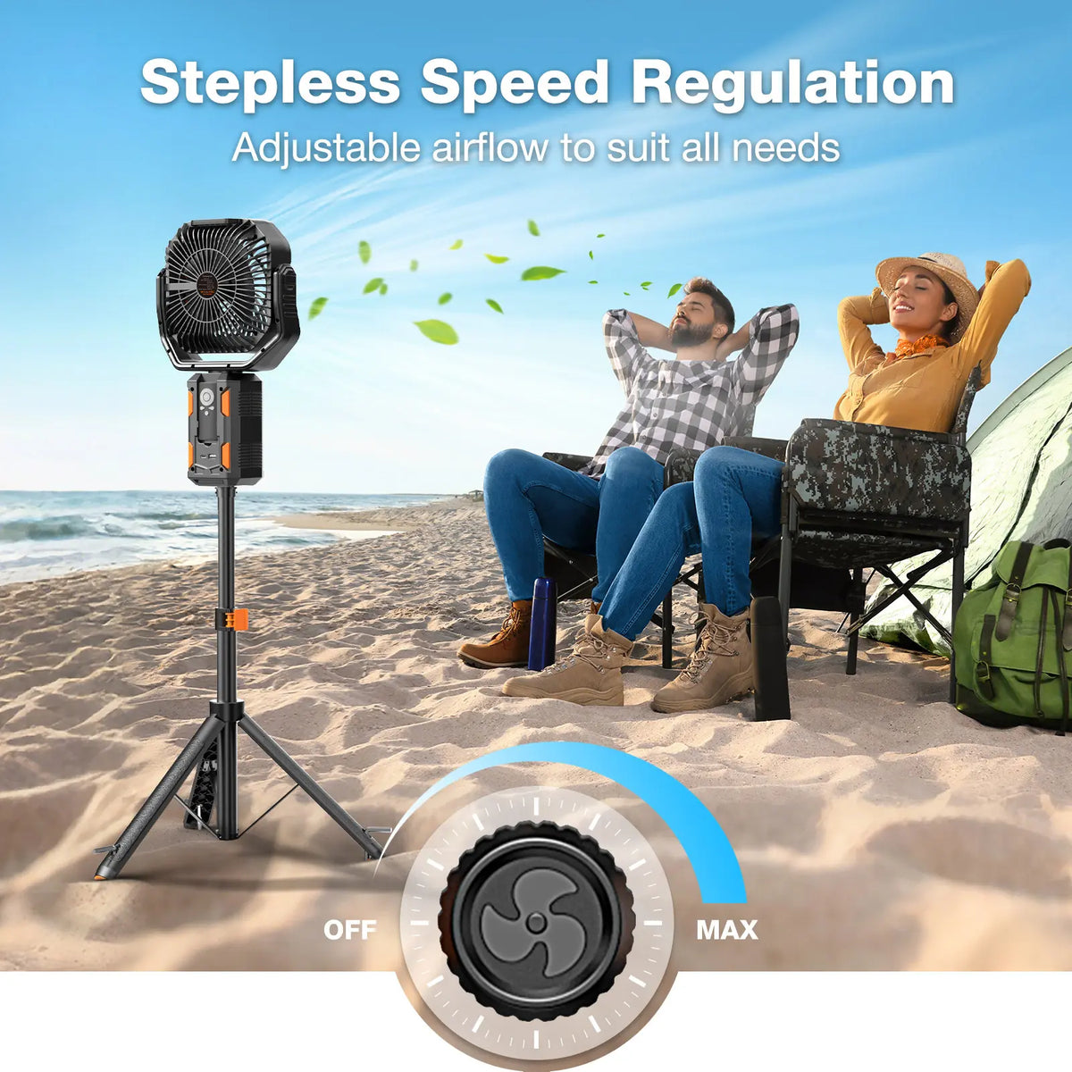 30000mAh Rechargeable Camping Fan with Tripod