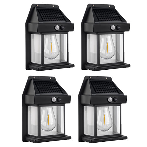 Solar Wall Lights with Motion Sensor — Warm White Outdoor Lanterns
