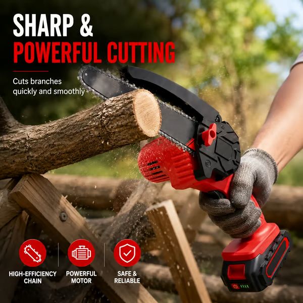 Cordless Mini Chainsaw Kit — Choose 1, 2 or 3 Batteries