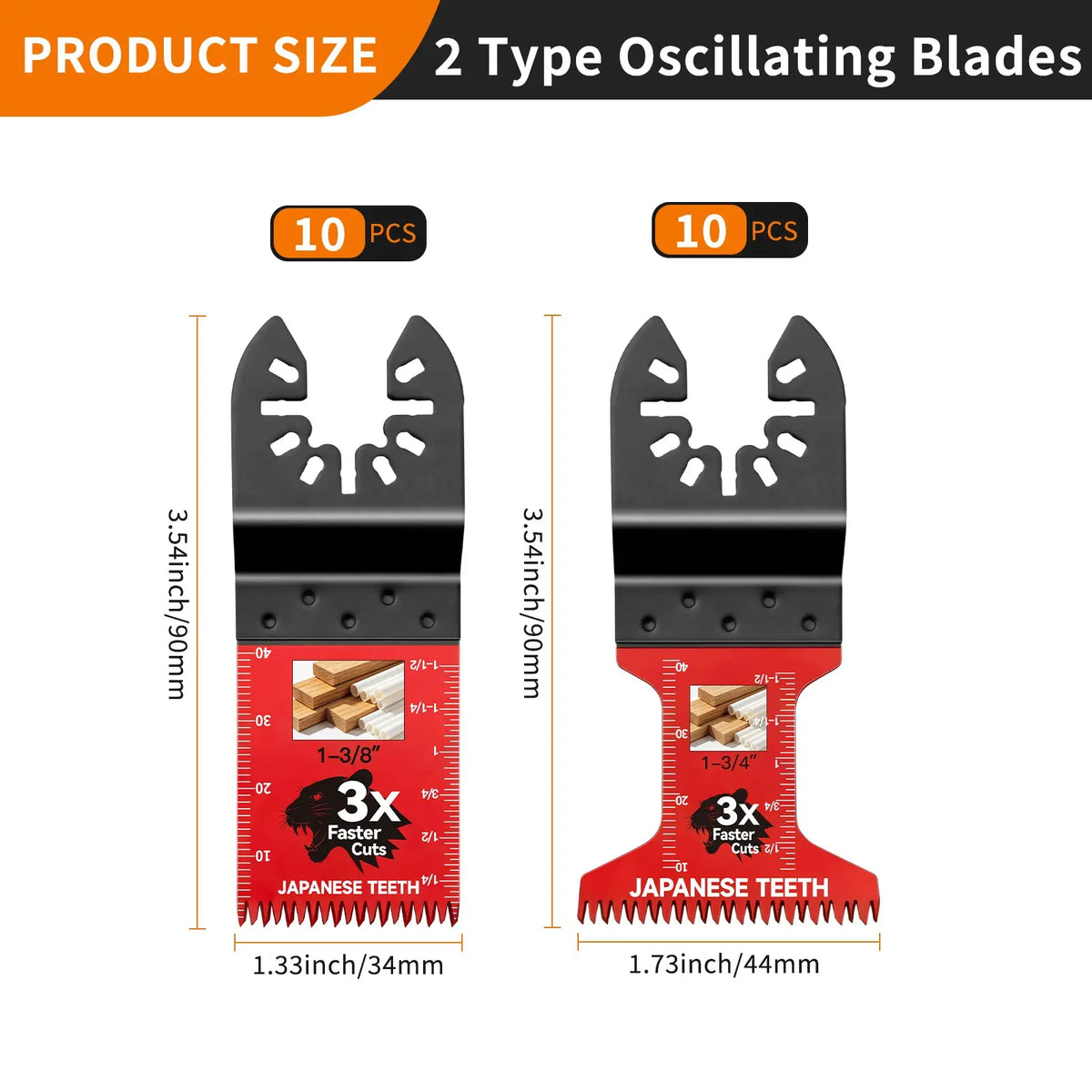 Japanese-Tooth Oscillating Saw Blade Set