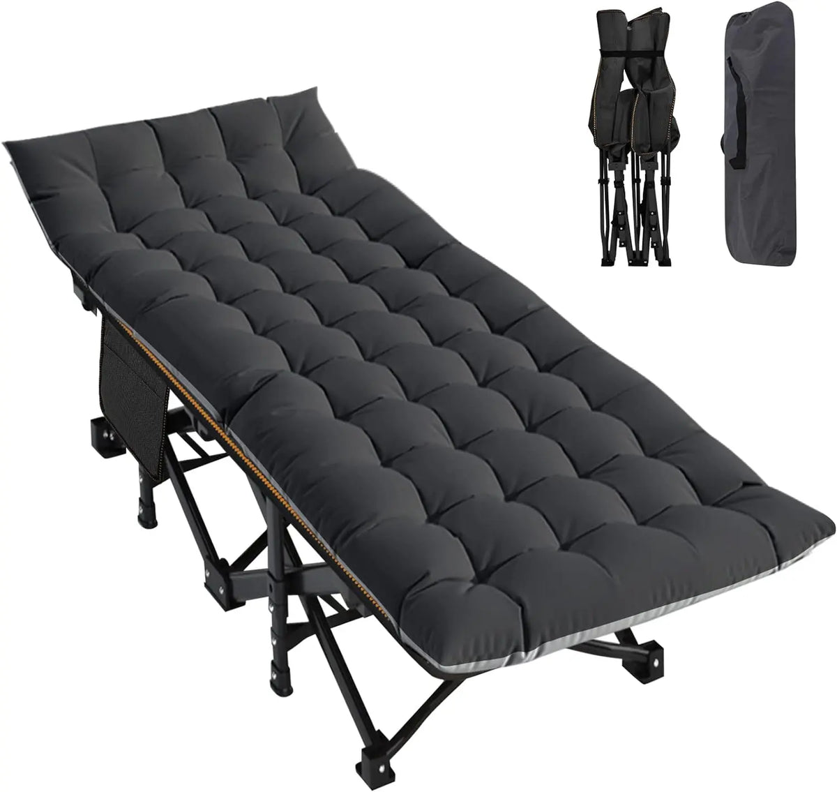 XXL Folding Camping Cot with 3.3" Mattress – Extra-Wide Portable Bed for Camping, Travel & Guests