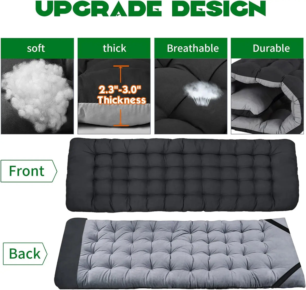XXL Folding Camping Cot with 3.3" Mattress – Extra-Wide Portable Bed for Camping, Travel & Guests