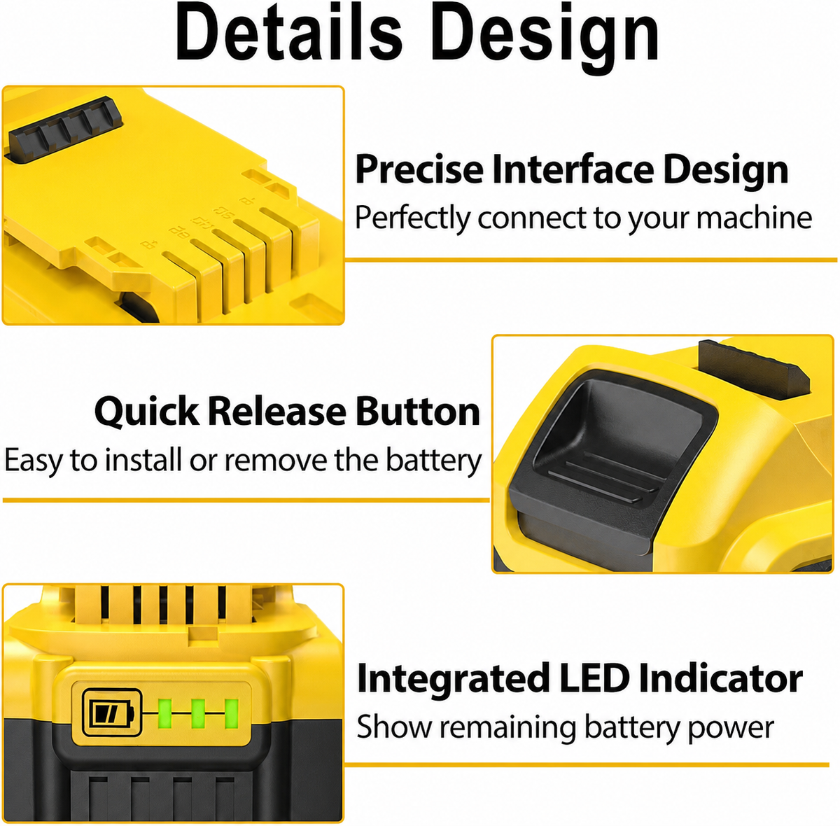 20V MAX 8.0Ah Rechargeable Replacement Batteries for Compatible Cordless Tools