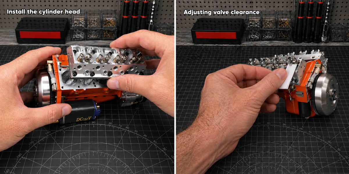 1/6 Scale 44cc OHV V8 Gasoline Engine Model Kit — Water-Cooled, 4-Stroke