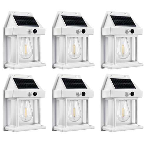 Solar Wall Lights with Motion Sensor — Warm White Outdoor Lanterns