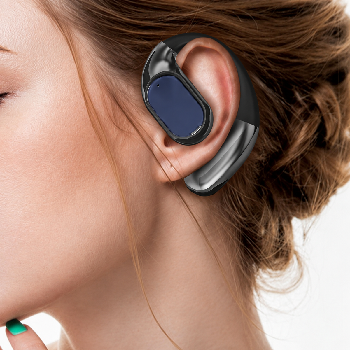 Open-Ear Wireless Earbuds with Dual-Fold Charging Case