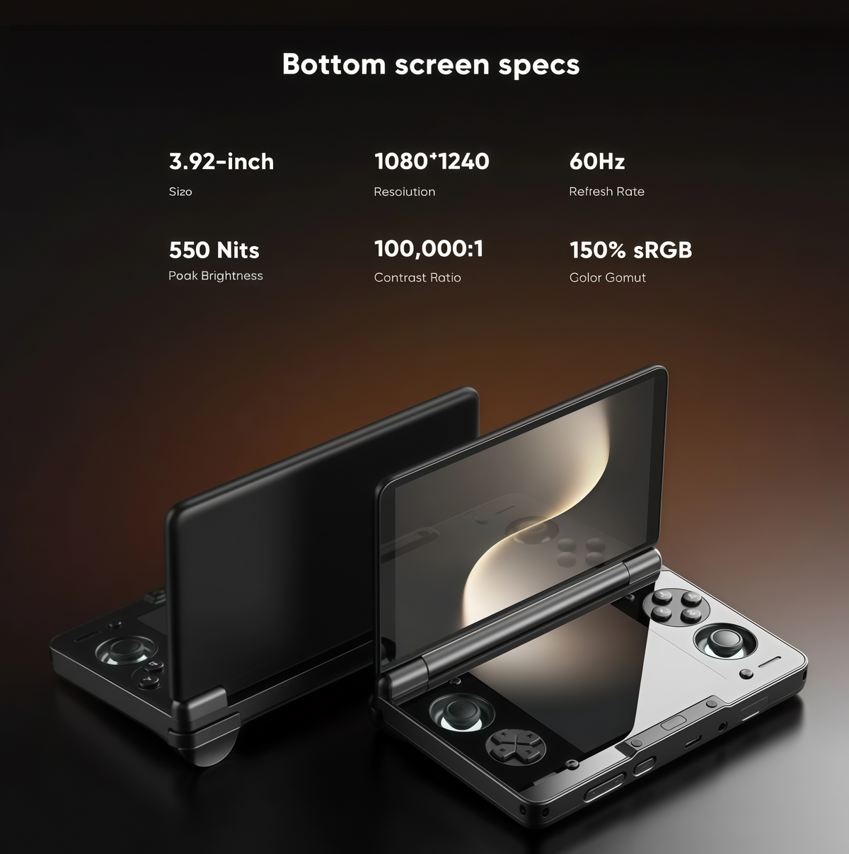 6AMOLED Dual Screen Gaming Handheld